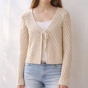 Brandy Melville Beige Knit Cardigan